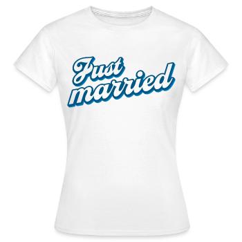Just married married couple - Women's T-Shirt - white - Front - AI Model Female 172 dark (172cm)