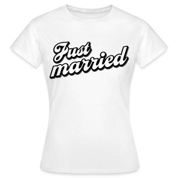 Just married married couple - Women's T-Shirt - white - Front - AI Model Female 172 dark (172cm)
