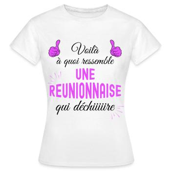 Amie Soeur Belle-Soeur ou Cousine Réunionnaise - T-shirt Femme - blanc - Devant - AI Model Female 172 dark (172cm)