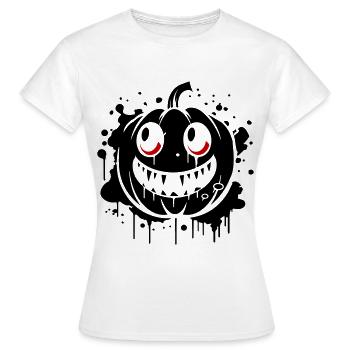 Pumpkin Creepy Halloween Theme - Women's T-Shirt - white - Front - AI Model Female 172 dark (172cm)