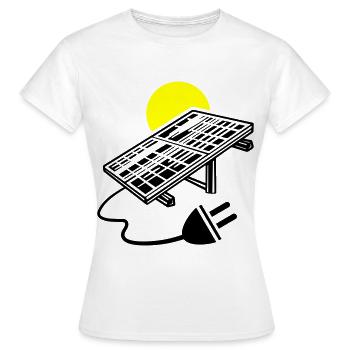 Photovoltaik Anlage Symbol Solar Energie - Frauen T-Shirt - Weiß - Vorne - AI Model Female 172 dark (172cm)