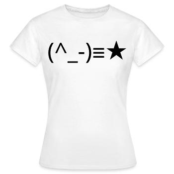 Clin d’œil (^_-) ≡ ★ clin d’œil - T-shirt Femme - blanc - Devant - AI Model Female 172 dark (172cm)
