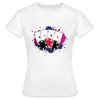 Jetons de cartes de poker Las Vegas - T-shirt Femme - blanc - Devant - AI Model Female 172 dark (172cm)