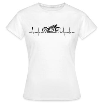 MOTORRAD HERZFREQUENZ. - Frauen T-Shirt - Weiß - Vorne - AI Model Female 172 dark (172cm)