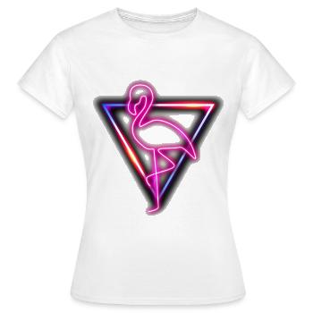 Flamingo Rosa Neon - Frauen T-Shirt - Weiß - Vorne - AI Model Female 172 dark (172cm)
