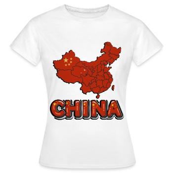 Chine Asie Asie continent Drapeau Drapeau Police - T-shirt Femme - blanc - Devant - AI Model Female 172 dark (172cm)