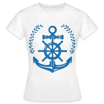 Anker - Anchor - Maritim - Nautik - Frauen T-Shirt - Weiß - Vorne - AI Model Female 172 dark (172cm)
