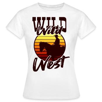 Wilder Westen - Frauen T-Shirt - Weiß - Vorne - AI Model Female 172 dark (172cm)