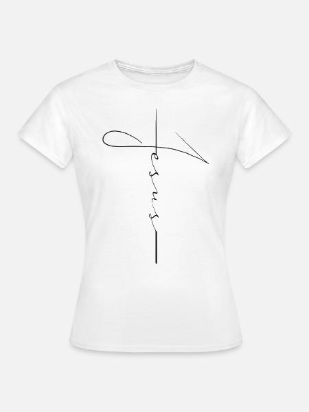 Jesus Kreuz - Frauen T-Shirt - Weiß