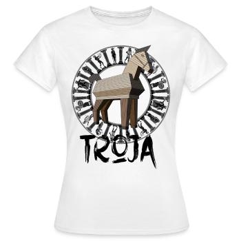 Troja Trojanische Pferd Gym Training Krieger - Frauen T-Shirt - Weiß - Vorne - AI Model Female 172 dark (172cm)
