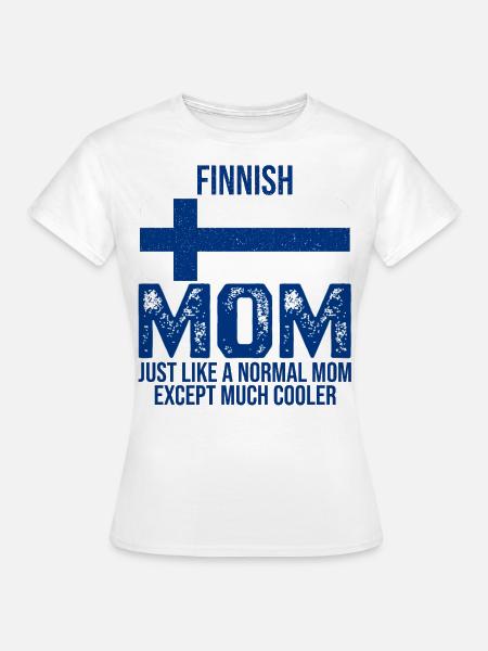 Finnish Mom Finnland-Flagge zum Muttertag - T-shirt dam - vit