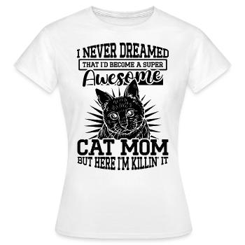 Supergeile Katzenmama Katze Katzenliebhaber - Frauen T-Shirt - Weiß - Vorne - AI Model Female 172 dark (172cm)
