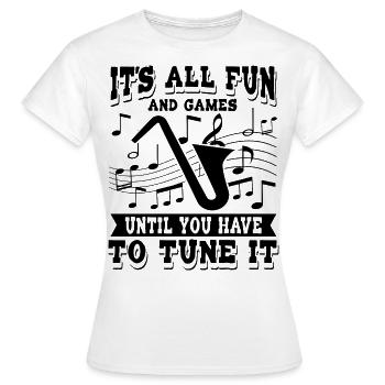 Saxophoniste Saxophoniste Saxophoniste - T-shirt Femme - blanc - Devant - AI Model Female 172 dark (172cm)