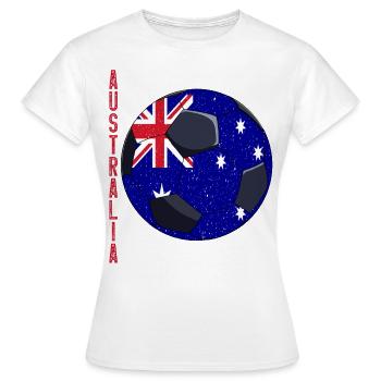 Australia Soccer Ball Australian Flag - Frauen T-Shirt - Weiß - Vorne - AI Model Female 172 dark (172cm)