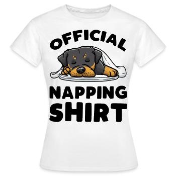 Rottweiler Chien endormi - T-shirt Femme - blanc - Devant - AI Model Female 172 dark (172cm)