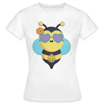 Biene Hippie Peace - Frauen T-Shirt - Weiß - Vorne - AI Model Female 172 dark (172cm)