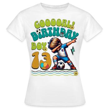 13e anniversaire de football - T-shirt Femme - blanc - Devant - AI Model Female 172 dark (172cm)