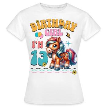 13e anniversaire fille équitation - T-shirt Femme - blanc - Devant - AI Model Female 172 dark (172cm)