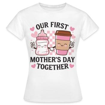 Unser erster Muttertag - Frauen T-Shirt - Weiß - Vorne - AI Model Female 172 dark (172cm)