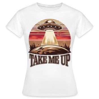 UFO Entführung Retro - Frauen T-Shirt - Weiß - Vorne - AI Model Female 172 dark (172cm)