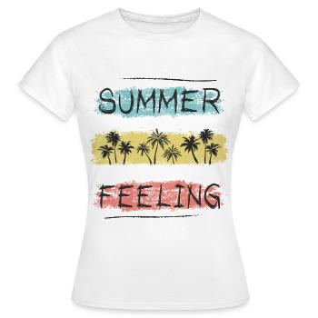 Sensation estivale - T-shirt Femme - blanc - Devant - AI Model Female 172 dark (172cm)