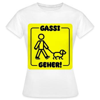 Chien promenant le chien - T-shirt Femme - blanc - Devant - AI Model Female 172 dark (172cm)