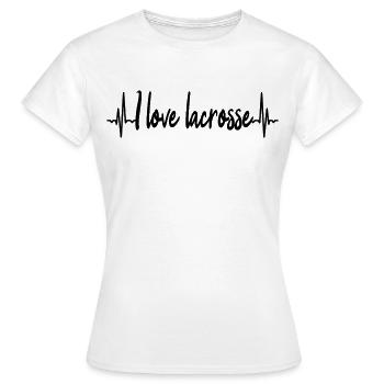 Lacrosse Spieler EKG - Frauen T-Shirt - Weiß - Vorne - AI Model Female 172 dark (172cm)
