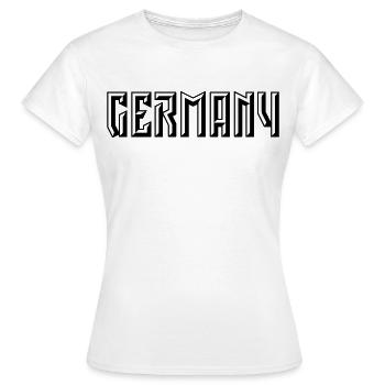 Germany Schriftzug (Relief / 3D / Black) - Frauen T-Shirt - Weiß - Vorne - AI Model Female 172 dark (172cm)