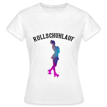 Rollkunstlauf Rollschuhe Pirouette Rollschuhlauf - Frauen T-Shirt - Weiß - Vorne - AI Model Female 172 dark (172cm)