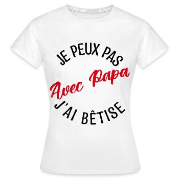 Cadeau papa. cadeau père. cadeau papa de l'année. - T-shirt Femme - blanc - Devant - AI Model Female 172 dark (172cm)