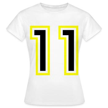 11 Number College - Women's T-Shirt - white - Front - AI Model Female 172 dark (172cm)