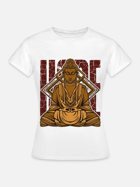 Buddha Meditation Buddhismus Yoga Geschenk - Frauen T-Shirt - Weiß