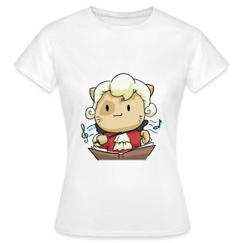 Chat de Mozart - T-shirt Femme - blanc - Devant - AI Model Female 172 dark (172cm)