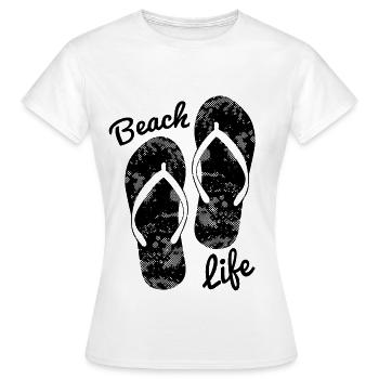 plage - T-shirt Femme - blanc - Devant - AI Model Female 172 dark (172cm)