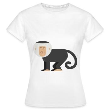 Singe capucin singe - T-shirt Femme - blanc - Devant - AI Model Female 172 dark (172cm)