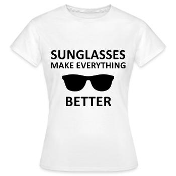 Lunettes de soleil disant cadeau lunettes de soleil - T-shirt Femme - blanc - Devant - AI Model Female 172 dark (172cm)