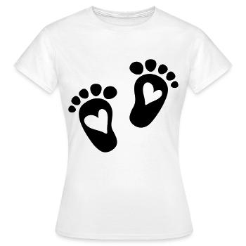 Pieds de bébé - T-shirt Femme - blanc - Devant - AI Model Female 172 dark (172cm)