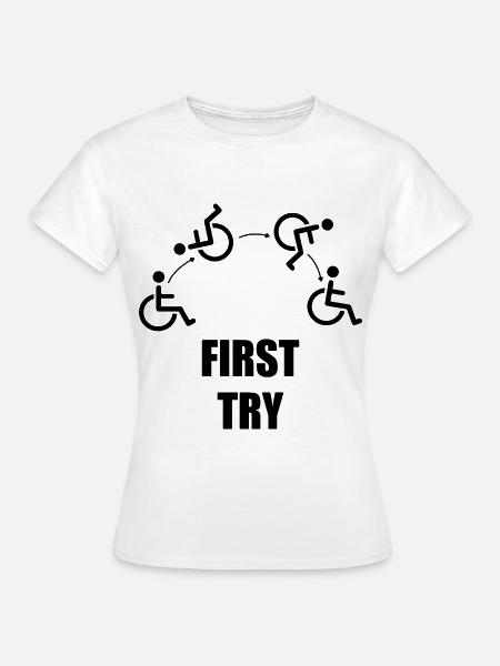 Humor Behinderung Rollstuhl Handicap Rolli - Dame-T-shirt - hvid
