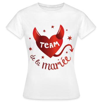 Team de la mariée, les diablesses ! humour - T-shirt Femme - blanc - Devant - AI Model Female 172 dark (172cm)