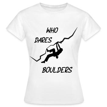 Qui ose, Rochers - T-shirt Femme - blanc - Devant - AI Model Female 172 dark (172cm)