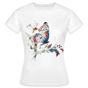 Delicate butterfly - Women's T-Shirt - white - Front - AI Model Female 172 dark (172cm)