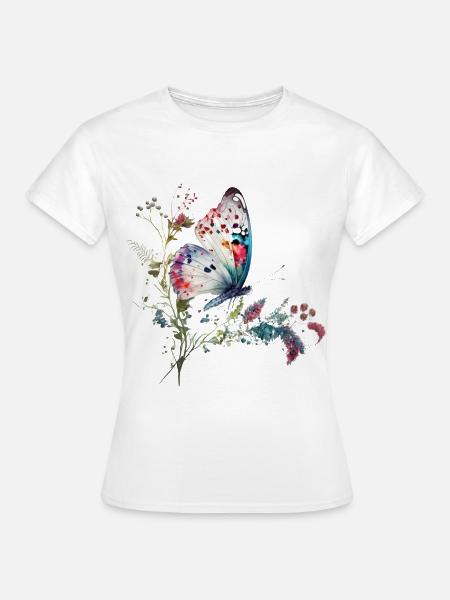 Zarter Schmetterling - Frauen T-Shirt - Weiß
