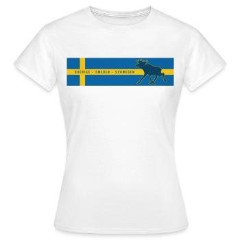 Schweden - Sverige - Sweden - Elch - Frauen T-Shirt - Weiß - Vorne - AI Model Female 172 dark (172cm)