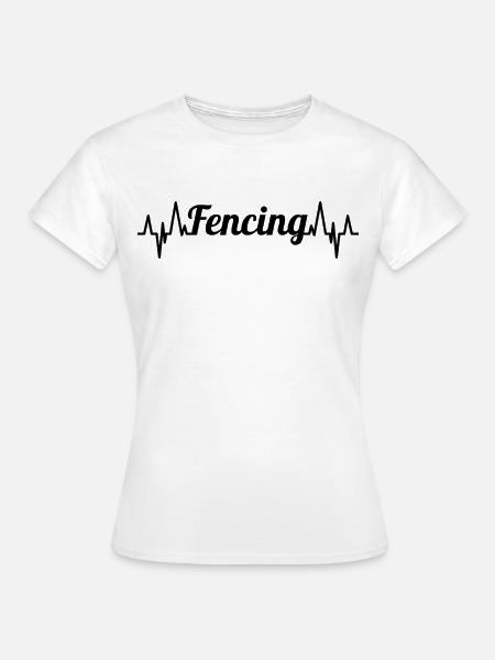 Fechten Herzklopfen - Frauen T-Shirt - Weiß