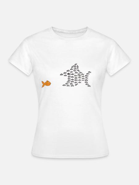 Fischschwarm - Frauen T-Shirt - Weiß