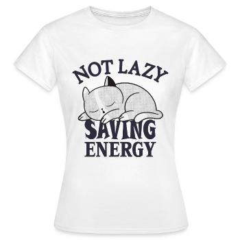 Chat pas paresseux et économe en énergie - T-shirt Femme - blanc - Devant - AI Model Female 172 dark (172cm)