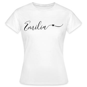Prénom Emilia Prénom décoratif - T-shirt Femme - blanc - Devant - AI Model Female 172 dark (172cm)
