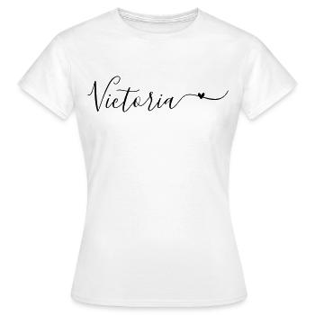 Prénom Victoria Prénom décoratif - T-shirt Femme - blanc - Devant - AI Model Female 172 dark (172cm)