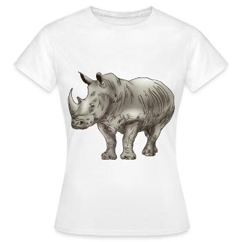 Nashorn Dickhäuter Rhino - Frauen T-Shirt - Weiß - Vorne - AI Model Female 172 dark (172cm)
