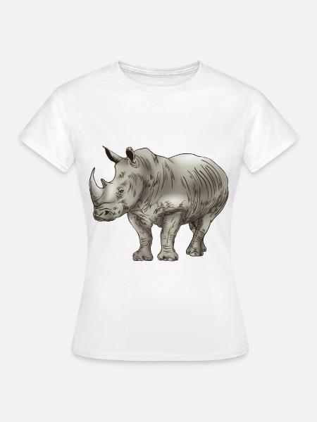 Nashorn Dickhäuter Rhino - Frauen T-Shirt - Weiß